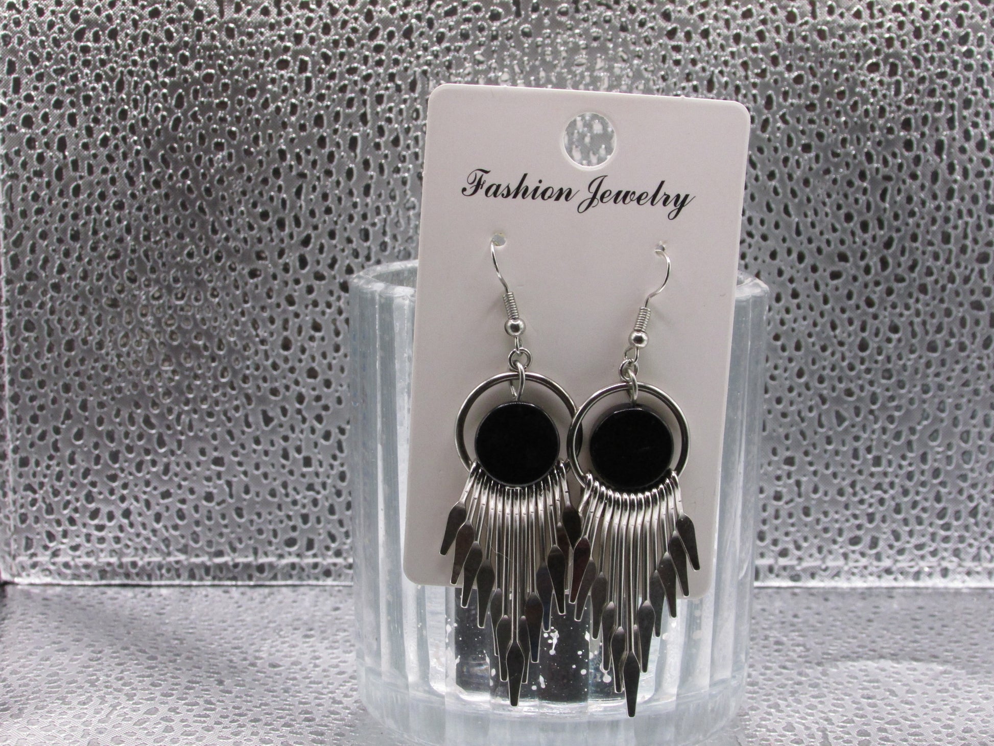 Black on Silver earrings